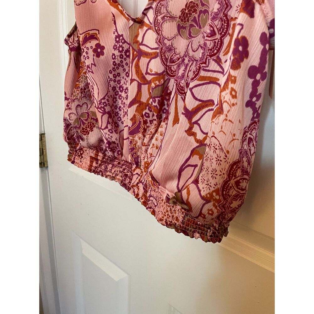 Free People NWT Weekend in Montauk Crop Top L Floral Soft Feminine Boho Beachy - Picture 10 of 11